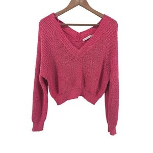 Altar'd State Pink Knit Sweater M Cropped Y2K Mean Girls Aesthetic